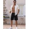image:imageCOOFANDY Mens Linen Shorts Casual Elastic Waist Drawstring Short Summer Beach Vacation ShortsBlack