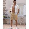 image:imageCOOFANDY Mens Linen Shorts Casual Elastic Waist Drawstring Short Summer Beach Vacation ShortsDark Khaki