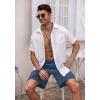 image:imageCOOFANDY Mens Linen Shorts Casual Elastic Waist Drawstring Short Summer Beach Vacation ShortsDenim Blue