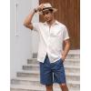 image:imageCOOFANDY Mens Linen Shorts Casual Elastic Waist Drawstring Short Summer Beach Vacation ShortsDenim Blue