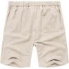 image:imageCOOFANDY Mens Linen Shorts Casual Elastic Waist Drawstring Short Summer Beach Vacation ShortsLinen Khaki