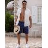 image:imageCOOFANDY Mens Linen Shorts Casual Elastic Waist Drawstring Short Summer Beach Vacation ShortsNavy Blue