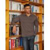 image:imageCOOFANDY Mens Long Sleeve Polo Shirts Classic Casual Button Polo Tee Lightweight Collared Golf ShirtBrown