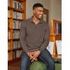 image:imageCOOFANDY Mens Long Sleeve Polo Shirts Classic Casual Button Polo Tee Lightweight Collared Golf ShirtBrown