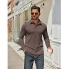 image:imageCOOFANDY Mens Long Sleeve Polo Shirts Classic Casual Button Polo Tee Lightweight Collared Golf ShirtBrown