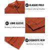image:imageCOOFANDY Mens Long Sleeve Polo Shirts Cotton Collared Shirts Casual Business Polo Classic Golf T ShirtsCaramel