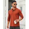 image:imageCOOFANDY Mens Long Sleeve Polo Shirts Cotton Collared Shirts Casual Business Polo Classic Golf T ShirtsCaramel