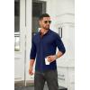 image:imageCOOFANDY Mens Long Sleeve Polo Shirts Cotton Collared Shirts Casual Business Polo Classic Golf T ShirtsDark Blue