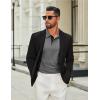 image:imageCOOFANDY Mens Long Sleeve Polo Shirts Cotton Collared Shirts Casual Business Polo Classic Golf T ShirtsDark Grey