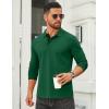 image:imageCOOFANDY Mens Long Sleeve Polo Shirts Cotton Collared Shirts Casual Business Polo Classic Golf T ShirtsGreen