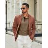 image:imageCOOFANDY Mens Long Sleeve Polo Shirts Cotton Collared Shirts Casual Business Polo Classic Golf T ShirtsKhaki