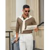 image:imageCOOFANDY Mens Long Sleeve Polo Shirts Cotton Collared Shirts Casual Business Polo Classic Golf T ShirtsKhaki