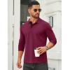 image:imageCOOFANDY Mens Long Sleeve Polo Shirts Cotton Collared Shirts Casual Business Polo Classic Golf T ShirtsWine Red