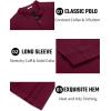 image:imageCOOFANDY Mens Long Sleeve Polo Shirts Cotton Collared Shirts Casual Business Polo Classic Golf T ShirtsWine Red