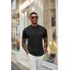 image:imageCOOFANDY Mens Mock Turtleneck T Shirt Short Sleeve Slim Fit Basic Casual Solid Color Pullover TeeAblack