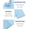 image:imageCOOFANDY Mens Mock Turtleneck T Shirt Short Sleeve Slim Fit Basic Casual Solid Color Pullover TeeAlight Blue
