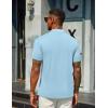 image:imageCOOFANDY Mens Mock Turtleneck T Shirt Short Sleeve Slim Fit Basic Casual Solid Color Pullover TeeAlight Blue