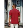 image:imageCOOFANDY Mens Mock Turtleneck T Shirt Short Sleeve Slim Fit Basic Casual Solid Color Pullover TeeAwine Red