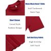 image:imageCOOFANDY Mens Mock Turtleneck T Shirt Short Sleeve Slim Fit Basic Casual Solid Color Pullover TeeAwine Red