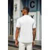 image:imageCOOFANDY Mens Mock Turtleneck T Shirt Short Sleeve Slim Fit Basic Casual Solid Color Pullover TeeBwhiteNavy Blue