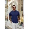 image:imageCOOFANDY Mens Mock Turtleneck T Shirt Short Sleeve Slim Fit Basic Casual Solid Color Pullover TeeBwhiteNavy Blue
