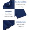 image:imageCOOFANDY Mens Mock Turtleneck T Shirt Short Sleeve Slim Fit Basic Casual Solid Color Pullover TeeDark Blue