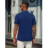 image:imageCOOFANDY Mens Mock Turtleneck T Shirt Short Sleeve Slim Fit Basic Casual Solid Color Pullover TeeDark Blue