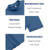 image:imageCOOFANDY Mens Mock Turtleneck T Shirt Short Sleeve Slim Fit Basic Casual Solid Color Pullover TeeDenim Blue
