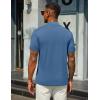 image:imageCOOFANDY Mens Mock Turtleneck T Shirt Short Sleeve Slim Fit Basic Casual Solid Color Pullover TeeDenim Blue