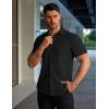 image:imageCOOFANDY Mens Muscle Fit Dress Shirts Stretch WrinkleFree Short Sleeve Casual Button Down ShirtsBlack