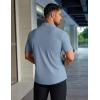 image:imageCOOFANDY Mens Muscle Fit Dress Shirts Stretch WrinkleFree Short Sleeve Casual Button Down ShirtsHaze Blue