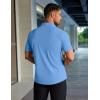 image:imageCOOFANDY Mens Muscle Fit Dress Shirts Stretch WrinkleFree Short Sleeve Casual Button Down ShirtsLight Blue