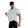 image:imageCOOFANDY Mens Muscle Fit Dress Shirts Stretch WrinkleFree Short Sleeve Casual Button Down ShirtsLight Green