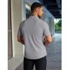 image:imageCOOFANDY Mens Muscle Fit Dress Shirts Stretch WrinkleFree Short Sleeve Casual Button Down ShirtsLight Grey