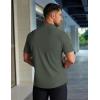 image:imageCOOFANDY Mens Muscle Fit Dress Shirts Stretch WrinkleFree Short Sleeve Casual Button Down ShirtsOlive Green