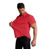 image:imageCOOFANDY Mens Muscle Fit Dress Shirts Stretch WrinkleFree Short Sleeve Casual Button Down ShirtsRed