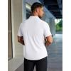 image:imageCOOFANDY Mens Muscle Fit Dress Shirts Stretch WrinkleFree Short Sleeve Casual Button Down ShirtsWhite
