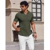 image:imageCOOFANDY Mens Muscle V Neck Polo Shirts Stretch Short Sleeve Golf TShirts Ribbed Knit Soft TeesArmy Green