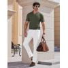 image:imageCOOFANDY Mens Muscle V Neck Polo Shirts Stretch Short Sleeve Golf TShirts Ribbed Knit Soft TeesArmy Green