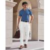 image:imageCOOFANDY Mens Muscle V Neck Polo Shirts Stretch Short Sleeve Golf TShirts Ribbed Knit Soft TeesBlue