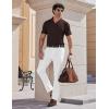 image:imageCOOFANDY Mens Muscle V Neck Polo Shirts Stretch Short Sleeve Golf TShirts Ribbed Knit Soft TeesBrown