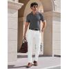 image:imageCOOFANDY Mens Muscle V Neck Polo Shirts Stretch Short Sleeve Golf TShirts Ribbed Knit Soft TeesDark Grey