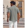 image:imageCOOFANDY Mens Muscle V Neck Polo Shirts Stretch Short Sleeve Golf TShirts Ribbed Knit Soft TeesLight Green