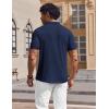 image:imageCOOFANDY Mens Muscle V Neck Polo Shirts Stretch Short Sleeve Golf TShirts Ribbed Knit Soft TeesNavy Blue