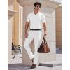 image:imageCOOFANDY Mens Muscle V Neck Polo Shirts Stretch Short Sleeve Golf TShirts Ribbed Knit Soft TeesWhite