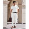 image:imageCOOFANDY Mens Muscle V Neck Polo Shirts Stretch Short Sleeve Golf TShirts Ribbed Knit Soft TeesWhite