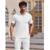 image:imageCOOFANDY Mens Muscle V Neck Polo Shirts Stretch Short Sleeve Golf TShirts Ribbed Knit Soft TeesWhite
