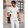 image:imageCOOFANDY Mens Muscle V Neck Polo Shirts Stretch Short Sleeve Golf TShirts Ribbed Knit Soft TeesWhite