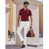 image:imageCOOFANDY Mens Muscle V Neck Polo Shirts Stretch Short Sleeve Golf TShirts Ribbed Knit Soft TeesWine Red