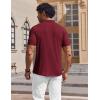 image:imageCOOFANDY Mens Muscle V Neck Polo Shirts Stretch Short Sleeve Golf TShirts Ribbed Knit Soft TeesWine Red